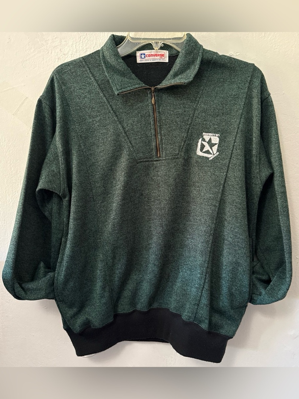 This garment is a vintage Converse half-zip pullover sweatshirt, 1980s or 1990